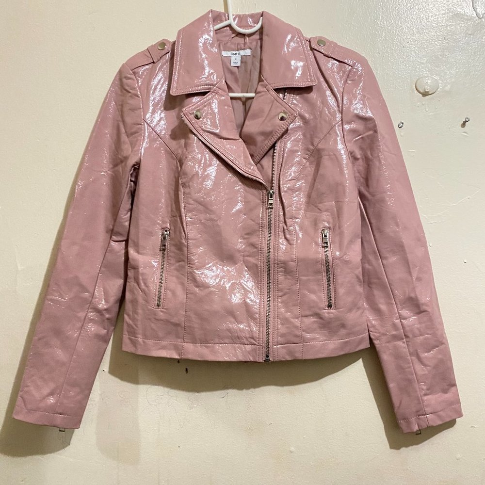 bar lll Light Pink Faux Leather Jacket Size S